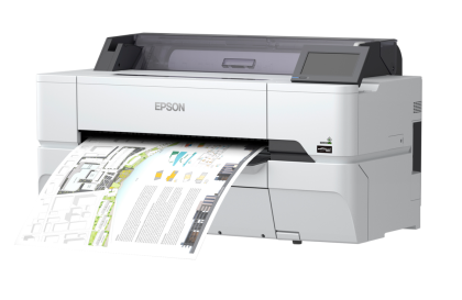 Plotter Epson Surecolor SC-T3405N 24 inch, A1,  2.400 x 1.200 DPI, RAM 1GB, USB, retea, Wi-Fi, ecran tactil, cartuse de cerneala individuale
