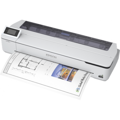 Plotter Epson Surecolor T5100N 36 inch, A1,  2400x1200 dpi, RAM 1GB, retea, Wi-fi, USB, stivuitor hartie, starter toner.