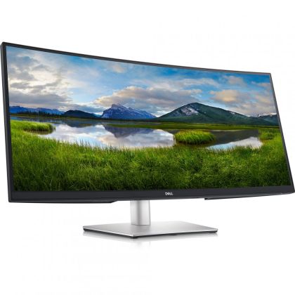 Monitor LED Dell curbat P3424WE, 34" WQHD (3440x1440), IPS, 300nits, 5ms, 60Hz, culoare black-silver