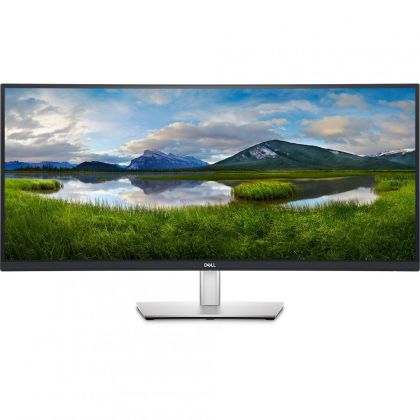 Monitor LED Dell curbat P3424WE, 34" WQHD (3440x1440), IPS, 300nits, 5ms, 60Hz, culoare black-silver
