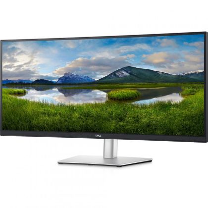Monitor LED Dell curbat P3424WE, 34" WQHD (3440x1440), IPS, 300nits, 5ms, 60Hz, culoare black-silver