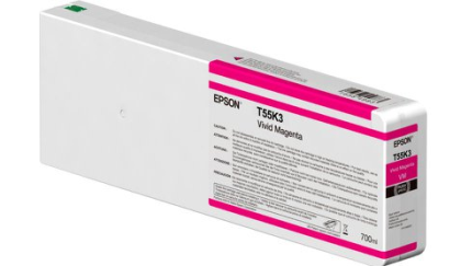 Cartus cerneala original Epson Singlepack Vivid Magenta T55K300 UltraChrome HDX/HD pentru Plotter  SureColor SC-P6000 STD SureColor SC-P6000 STD Spectro SureColor SC-P7000 STD SureColor SC-P7000 STD Spectro, capacitate 700ml