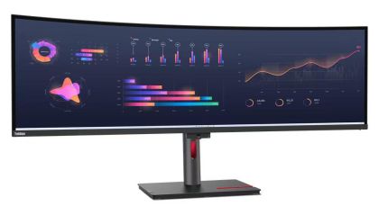 Monitor LED curbat Lenovo ThinkVision P49w-30, 49" DQHD (5120x1440), IPS, 350nits, 4ms, 60Hz, culoare Black