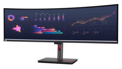 Monitor LED curbat Lenovo ThinkVision P49w-30, 49" DQHD (5120x1440), IPS, 350nits, 4ms, 60Hz, culoare Black