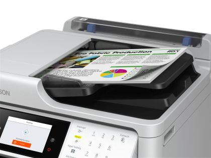 Imprimanta multifunctionala inkjet monocrom Epson WorkForce Pro WF-M5899DWF A4, 34ppm, 1200x2400 dpi, duplex, ADF, USB, LAN, Wi-Fi, starter cerneala
