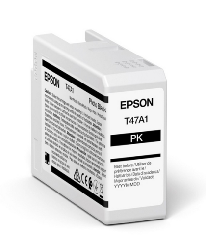 Cartus cerneala original Epson T47A1 Singlepack Photo Black UltraChrome Pro, culoare photo black, pentru Plotter Epson SureColor SC-P900, capacitate 50ml