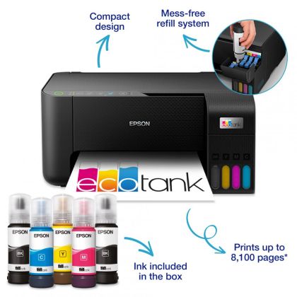 Imprimanta multifunctionala inkjet color Epson EcoTank L3250 A4, 33ppm, 5760x1440 dpi, USB, Wi-Fi, starter cerneala