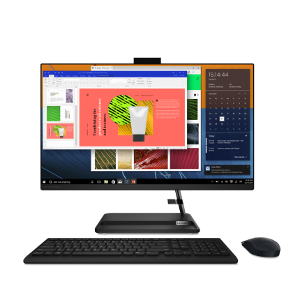 PC all-in-one Lenovo IdeaCentre AIO 3 27ALC6, Procesor AMD Ryzen 7 7730U up to 4.5GHz, 27" FHD (1920x1080) IPS anti-glare 250 nits, RAM 16GB (2x 8GB) 3200 DDR4, 1TB SSD M.2 PCIe NVMe, AMD Radeon™ Graphics, culoare Black, FreeDOS