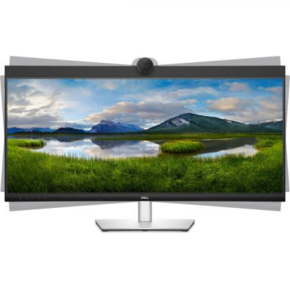Monitor LED Dell curbat P3424WEB, 34" WQHD (3440x1440), IPS, 300nits, 5ms, 60Hz, culoare black-silver
