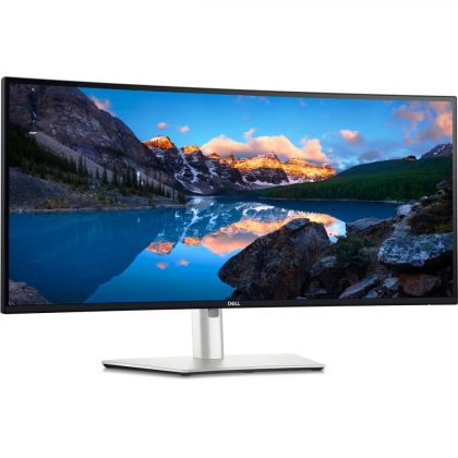 Monitor LED Dell curbat U3425WE, 34" WQHD (3440x1440), IPS, 300nits, 5ms, 120Hz, culoare silver