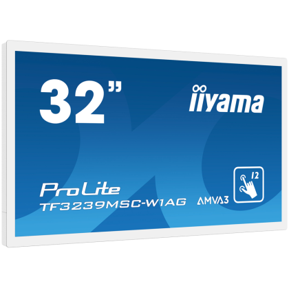 IIYAMA LFD TF3239MSC-W1AG 12pt Open Frame PCAP 24/7 Open Frame AMVA3, 1920 x 1080 @60Hz, 500 cd/m², 3000:1, 8ms, capacitive, Touch points	12, touch through-glass, landscape, portrait, face-up, VESA WHITE