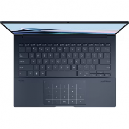 Laptop ASUS Zenbook 14 OLED, procesor Intel Core Ultra 9 185H, up to 5.1GHz, 14", 3K (2880 x 1800) OLED 400nits, RAM 32GB LPDDR5X, 1TB SSD M.2 PCIe NVMe, Intel Arc Graphics, culoare Ponder Blue, Windows 11 Pro