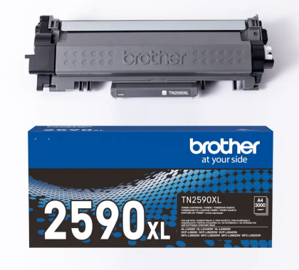 Toner original Brother TN2590XL, culoare black pentru Brother MFC-L2922DW, MFC-L2862DW, MFC-L2802DN, MFC-2802DW, DCP-L2640DN, DCP-L2600D, DCP-L2622DW, HL-L2460DN, HL-2442DW, HL-L2402D, capacitate 3.000 pagini