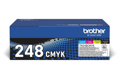 Toner original Brother TN-248VAL multipack, culoare black, cyan, magenta, yellow, pentru Brother DCP-L3560CDW, MFC-L8340CDW, HL-L3220CW, HI-L8230CDW, HI-L8240CDW, DCP-3520CDW, MFC-L3740CDW, MFC-L8390CDW, capacitate 1.000 pagini