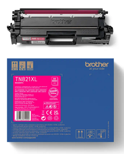 Toner original Brother TN821XLM, culoare magenta pentru Brother MFC-L9630CDN, MFC-L9670CDN, HL-L9430CDN, HL-L9470CDN capacitate 9.000 pagini