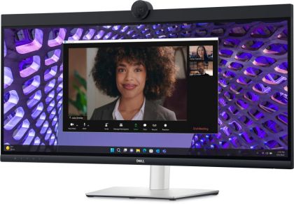 Monitor LED Dell curbat P3424WEB, 34" WQHD (3440x1440), IPS, 300nits, 5ms, 60Hz, culoare black-silver