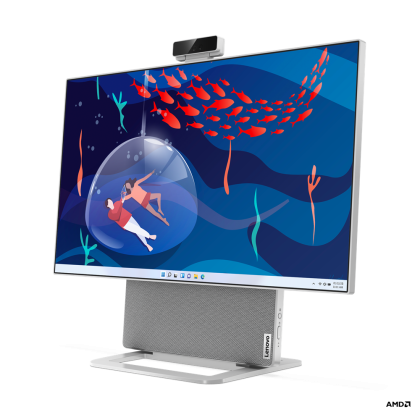 PC all-in-one Lenovo Yoga AIO 7 27APH8, Procesor AMD Ryzen™ 7 8845HS up to 5.10GHz, 27" FHD (1920x1080) IPS anti-glare 350 nits, RAM 32GB(1x32GB) 6400 LPDDR5x, 1TB SSD M.2 PCIe NVMe, nVidia GeForce RTX 4050 6GB, culoare Cloud Grey, FreeDOS