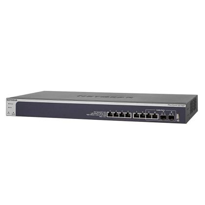 8 x 10-Gigabit Copper Prosafe PLUS Switch with eight 10GE copper ports and one combo 10GE Fiber SFP+ port