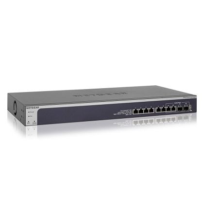 8 x 10-Gigabit Copper Prosafe PLUS Switch with eight 10GE copper ports and one combo 10GE Fiber SFP+ port