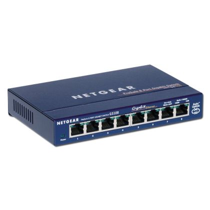Netgear ProSafe Gigabit Ethernet Switch,  8 x 10/100/1000 RJ45 ports, Desktop