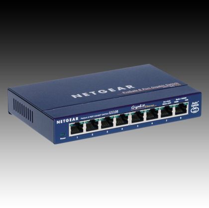 Netgear ProSafe Gigabit Ethernet Switch,  8 x 10/100/1000 RJ45 ports, Desktop