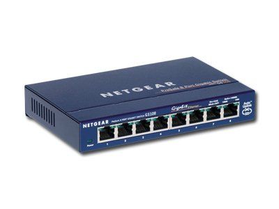 Netgear ProSafe Gigabit Ethernet Switch,  8 x 10/100/1000 RJ45 ports, Desktop