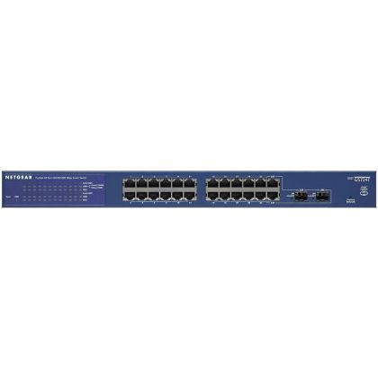 Netgear ProSafe Gigabit Smart Managed PRO Switch, 24x10/100/1000 RJ45 ports, 2 SFP ports, Web GUI, HTTPs,RMON SNMP, 32 static routes IPv4, LLDP, RADIUS, Rack-mounting kit