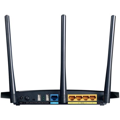 AC1750 Dual Band Wireless Gigabit Router, Atheros, 3T3R, 1300Mbps at 5Ghz + 450Mbps at 2.4Ghz, 802.11ac/a/b/g/n, 4-port Gigabit Switch, Wireless On/Off and WPS button, 1 USB ports, 3 external antennas