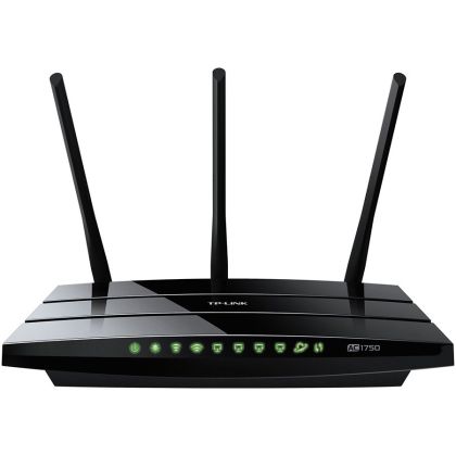 AC1750 Dual Band Wireless Gigabit Router, Atheros, 3T3R, 1300Mbps at 5Ghz + 450Mbps at 2.4Ghz, 802.11ac/a/b/g/n, 4-port Gigabit Switch, Wireless On/Off and WPS button, 1 USB ports, 3 external antennas
