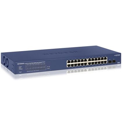 Netgear Switch GS724TP-200EUS Web Management, Rack mountable, 24x 1 Gbps (RJ-45) ports, 2xSFP ports, 24xPoE+ ports, PSU Single