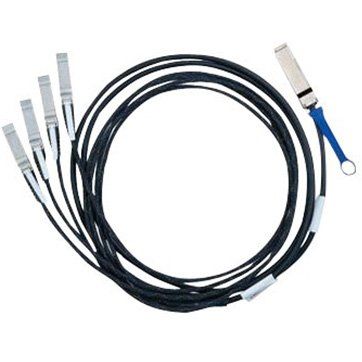 Mellanox passive copper hybrid cable, ETH 40GbE to 4x10GbE, QSFP to 4xSFP+, 1m