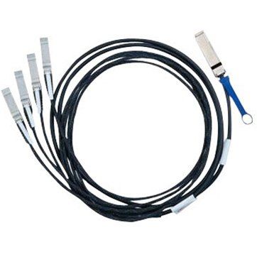 Mellanox passive copper hybrid cable, ETH 40GbE to 4x10GbE, QSFP to 4xSFP+, 5m