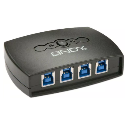 Switch USB Lindy 4 Port USB 3.0 Negru
