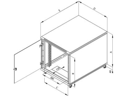 TRITON RACK PODEA 19" 12U 600X1000 GRI
