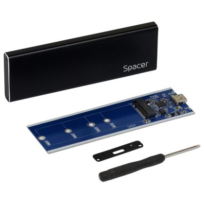 Rack extern Spacer SSD M.2 USB-C negru