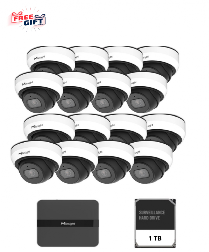 KIT16 MILESIGHT DOME 2MP NVR 16 CANALE