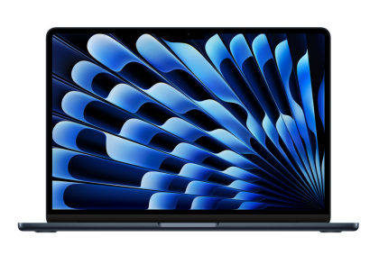 Laptop Apple MacBook Air 13, Procesor Apple M2 CPU cu 8 nuclee, GPU cu 10 nuclee, Neural Engine 16 nuclee, 13.6" (2560 x 1664) IPS 500nits, ram 16 GB, 256 GB SSD, tastatura internationala, culoare Midnight, macOS Ventura