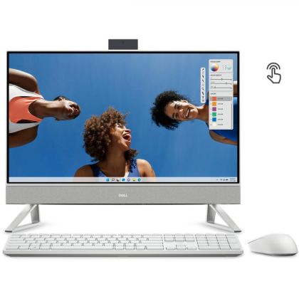 PC all-in-one Dell Inspiron 5430, Procesor Intel Core Ultra 7 150U up to 5.4 GHz, 23.8" FHD (1920x1080) IPS anti-glare 250 nits, RAM 16GB (2x8GB) 3200MHz DDR4, 1TB SSD M.2 PCIe NVMe, Intel Graphics, culoare White, Windows 11 Pro