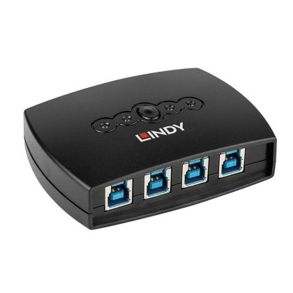 Switch USB Lindy 4 Port USB 3.0 Negru