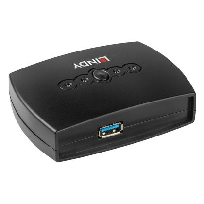 Switch USB Lindy 4 Port USB 3.0 Negru