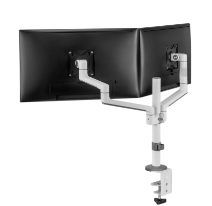 Suport dublu mon. birou NM 17"-27" alb