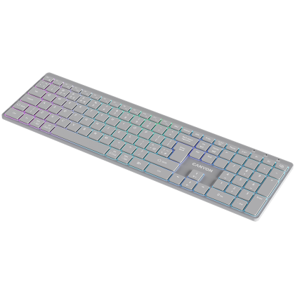 CANYON keyboard HKB-W11 UK/US RGB Dual Mode Wireless Grey