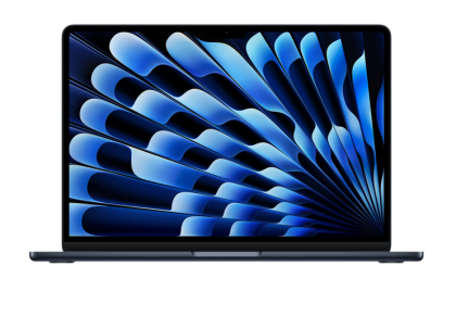 Laptop Apple MacBook Air 13", Procesor Apple M4 CPU cu 10 nuclee, GPU cu 8 nuclee, 13.6"(2560 x 1664) IPS 500nits, ram 16GB, 256GB SSD, tastatura INT, culoare Midnight, macOS Sequoia