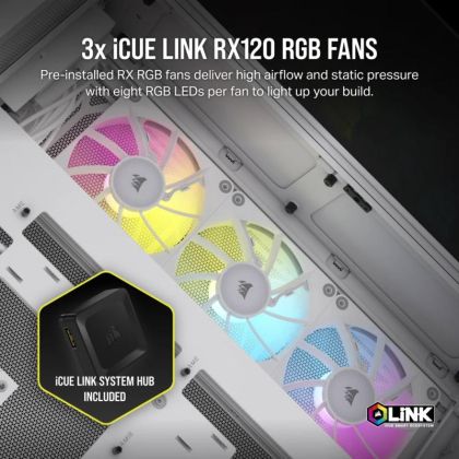 CR Case iCUE L 6500X RGB Mid-Tower White