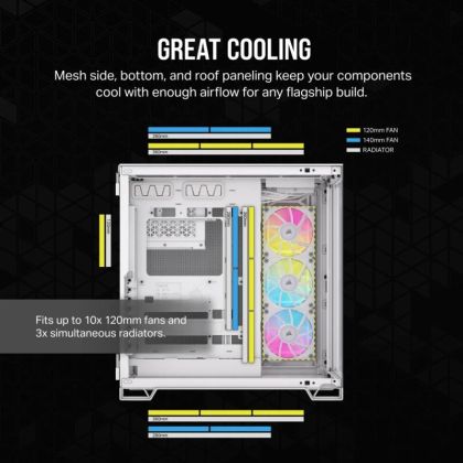 CR Case iCUE L 6500X RGB Mid-Tower White