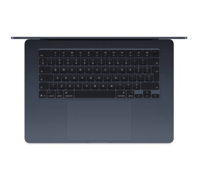 Laptop Apple MacBook Air 15", Procesor Apple M4 CPU cu 10 nuclee, GPU cu 10 nuclee, 15.3"(2880 x 1864) IPS 500nits, ram 24GB, 512GB SSD, tastatura INT, culoare Midnight, macOS Sequoia