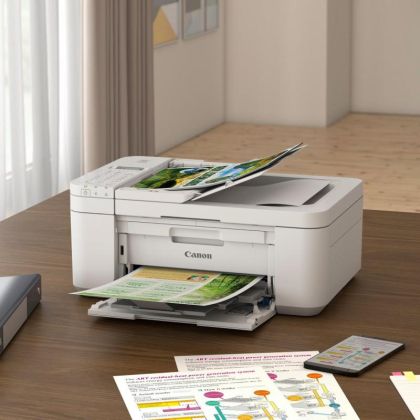 Imprimanta multifunctionala inkjet color Canon PIXMA TR4651 A4, 8.8ppm, 4800x1200 dpi, duplex, ADF, USB, LAN, Wi-Fi, starter cerneala