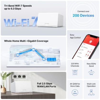 MERCUSYS HALO H47BE WHOLE MESH WIFI7 2PK