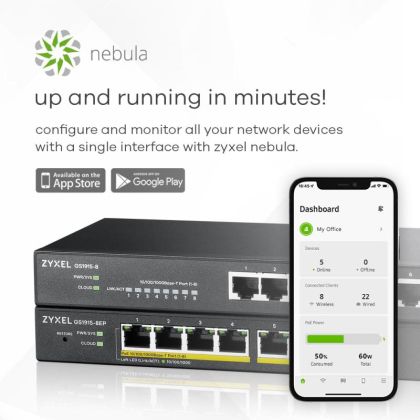 ZYXEL GS1915-8EP 8GB HYBR POE NEBULA SW