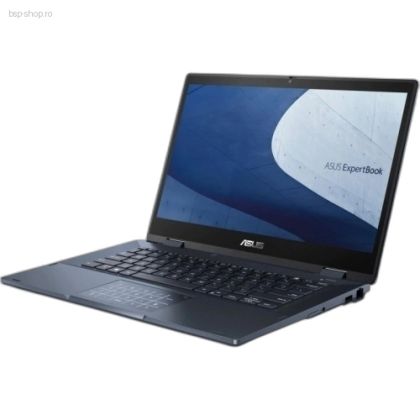  Laptop convertibil ASUS ExpertBook B3 Flip B3402FVA-LE0980 în mod laptop, deschis, văzut dintr-un unghi din dreapta.